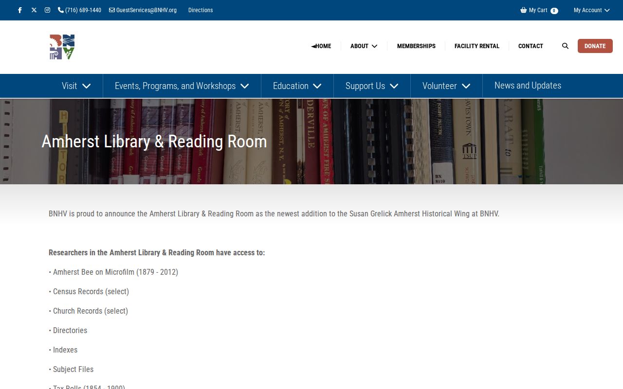 Amherst city directory research at the BNHV Amherst Library and Reading Room