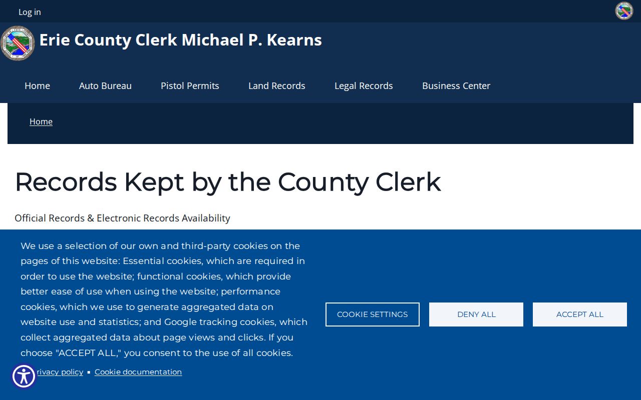 Amherst residents directory Erie County Clerk records coverage