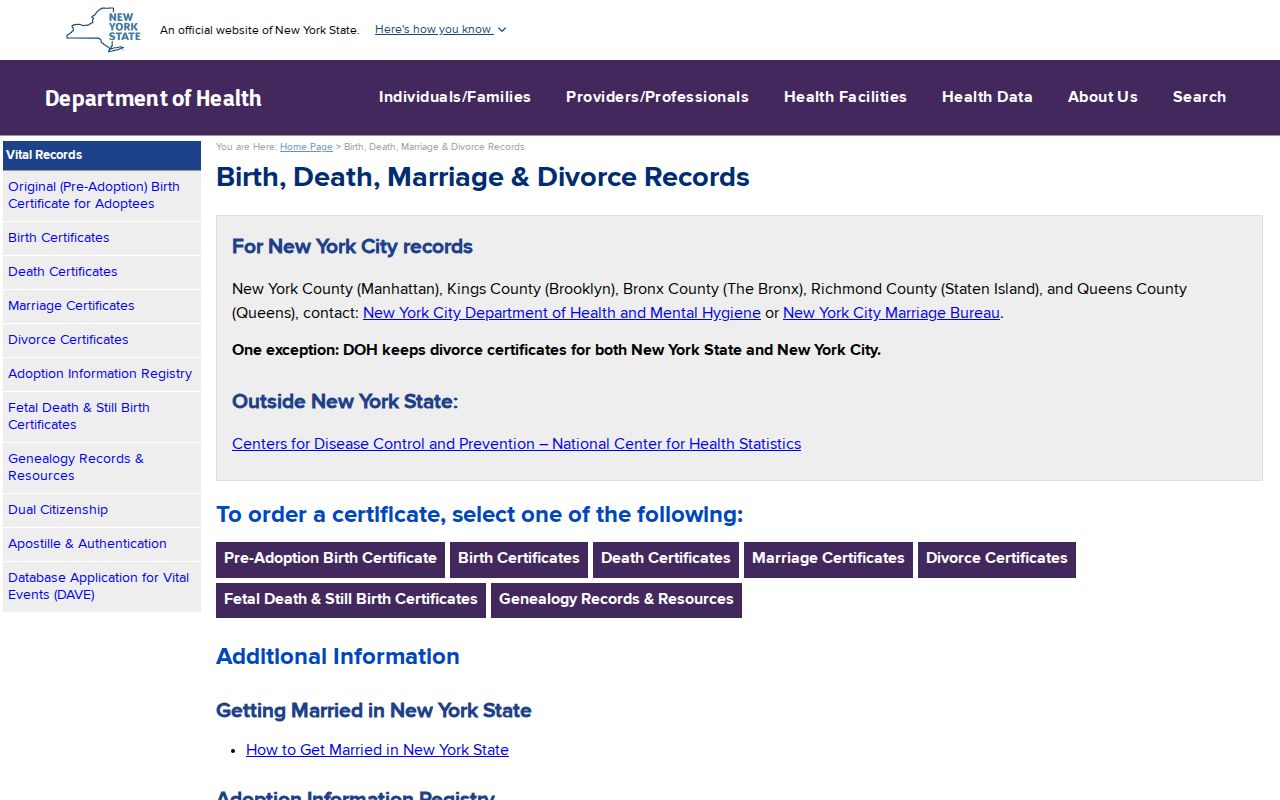 Amherst residents directory New York vital records information