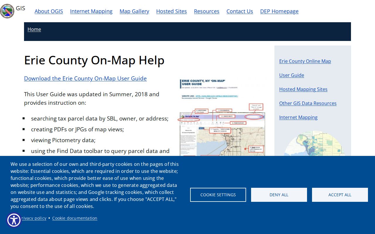 Amherst street directory Erie County GIS search help